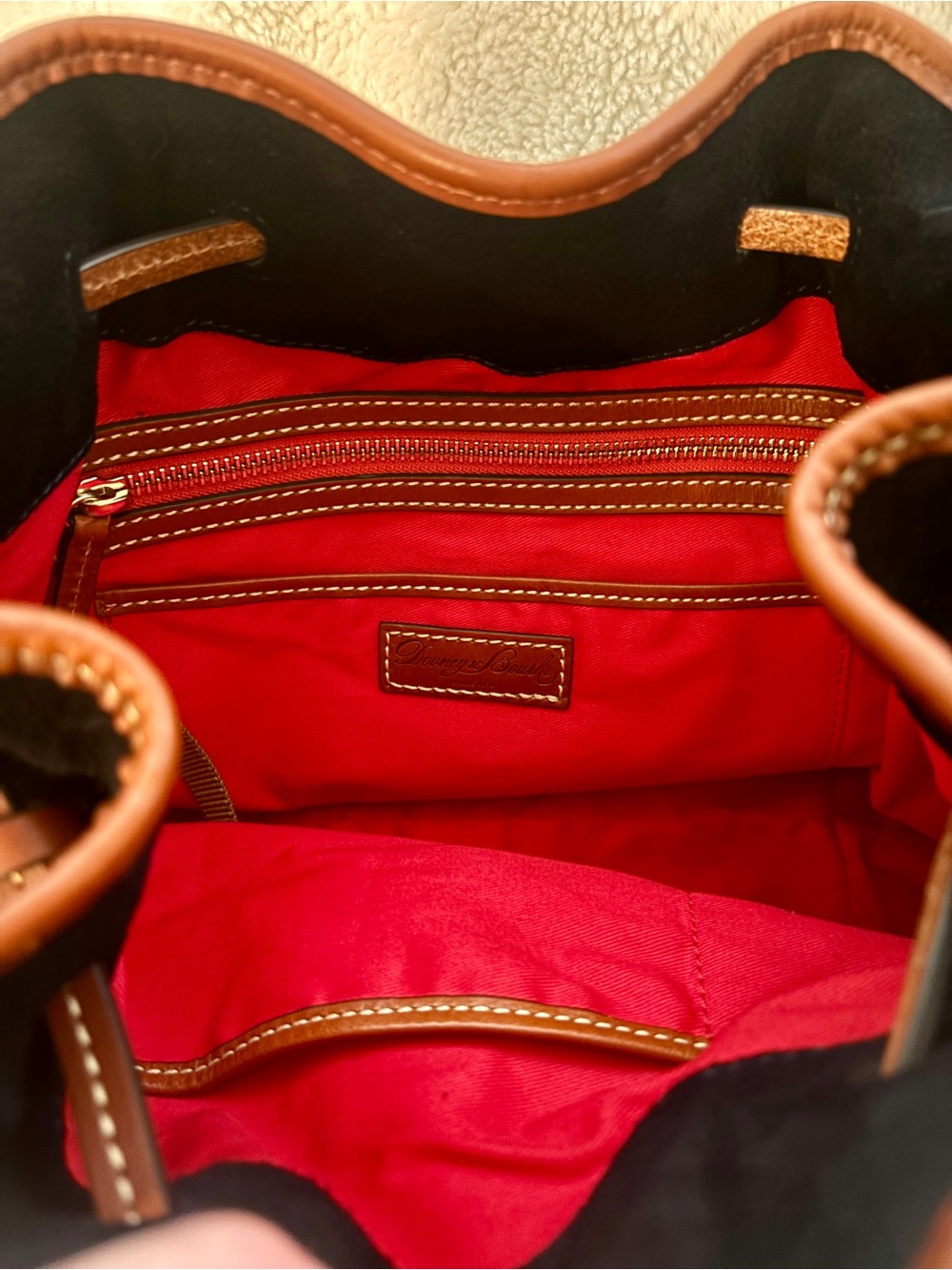 Dooney & Bourke Black Suede Drawstring Bucket Shoulder Bag🖤 - Picture 9 of 12